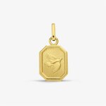 Mini mdaille colombe octogonale augis en or jaune