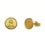 Orfva boucles d'oreilles ange pensif en or jaune 9k