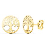 Orf�va boucles d'oreilles arbre de vie ajour�e (or jaune)
