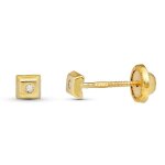 Orféva boucles d'oreilles carrée diamant (or jaune 9k) Orféva boucles d'oreilles carrée diamant (or jaune 9k)