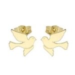 Orfva boucles d'oreilles colombe en or jaune 9k