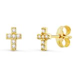 Orféva boucles d'oreilles croix diamants (or jaune 9k) Orféva boucles d'oreilles croix diamants (or jaune 9k)