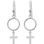 Orféva boucles d'oreilles croix pendantes en argent Orféva boucles d'oreilles croix pendantes en argent