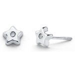 Orféva boucles d'oreilles étoile diamant(or blanc 9k) Orféva boucles d'oreilles étoile diamant(or blanc 9k)