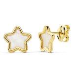 Orféva boucles d'oreilles etoile nacre en or jaune Orféva boucles d'oreilles etoile nacre en or jaune