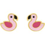Orféva boucles d'oreilles flamant rose en or jaune 9k Orféva boucles d'oreilles flamant rose en or jaune 9k