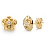 Orfva boucles d'oreilles fleur ajoure (or jaune 9k)