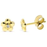 Orféva boucles d'oreilles fleur diamant (or jaune 9k) Orféva boucles d'oreilles fleur diamant (or jaune 9k)