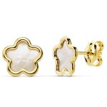 Orféva boucles d'oreilles fleur nacre en or jaune Orféva boucles d'oreilles fleur nacre en or jaune