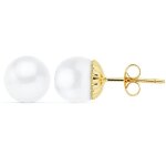 Orfva boucles d'oreilles perle blanche (or jaune 9k)
