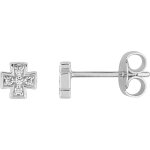 Orféva boucles d'oreilles petite croix oxydes en argent Orféva boucles d'oreilles petite croix oxydes en argent