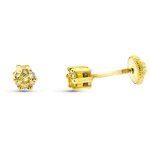 Orf�va boucles d'oreilles puce diamants (or jaune 9k)
