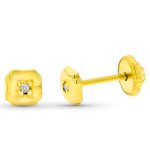 Orf�va boucles d'oreilles tr�fle diamant (or jaune 9k)
