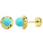 Orféva boucles d'oreilles turquoise en or jaune 9k Orféva boucles d'oreilles turquoise en or jaune 9k