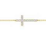 Orféva bracelet croix diamants or jaune Orféva bracelet croix diamants or jaune
