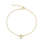 Orfva bracelet croix diamants - or jaune 9k