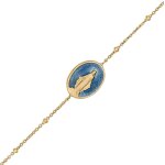 Orf�va bracelet m�daille vierge miraculeuse bleue (or jaune)