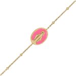 Orf�va bracelet m�daille vierge miraculeuse rose (or jaune)