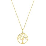 Orfva collier arbre de vie en coeurs or jaune 9k