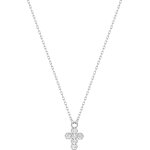 Orféva collier croix oxydes or blanc 9k Orféva collier croix oxydes or blanc 9k
