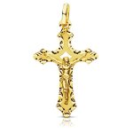 Orfva croix christ aux bords biseauts en or jaune