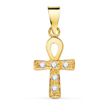 Orf�va croix egyptienne oxydes en or jaune
