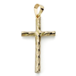 Orfva croix fil rond torsad or jaune 9k
