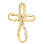 Orféva croix or jaune avec brillants Orféva croix or jaune avec brillants