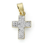 Orféva croix oxydes or jaune & blanc 9k Orféva croix oxydes or jaune & blanc 9k