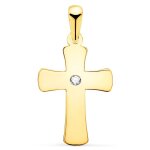 Orf�va croix plate oxyde en or jaune