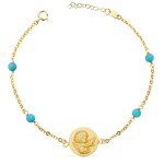 Orf�va gourmette ange � l'oiseau - or jaune