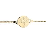 Orfva gourmette bb arbre de vie maille marine en or jaune