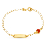 Orfva gourmette bb coeur rouge en or jaune