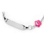 Orfva gourmette bb fleur rose argent massif