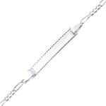 Orféva gourmette bébé maille figaro et plaque perlée argent massif Orféva gourmette bébé maille figaro et plaque perlée argent massif