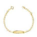 Orf�va gourmette b�b� maille marine or jaune