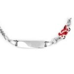 Orfva gourmette bb moto rouge argent massif