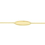 Orf�va gourmette b�b� ovale cisel�e (or jaune 9k)