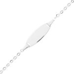Orféva gourmette bébé ovale forçat miroir en or blanc 9 carats Orféva gourmette bébé ovale forçat miroir en or blanc 9 carats