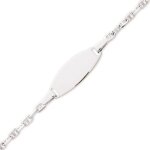 Orféva gourmette bébé ovale maille marine (or blanc 9k) Orféva gourmette bébé ovale maille marine (or blanc 9k)
