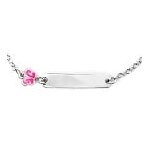 Orfva gourmette bb papillon rose argent massif