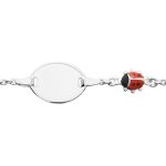 Orfva gourmette bb plaque ovale coccinelle argent massif