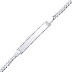 Orfva gourmette bb plaque perle argent massif