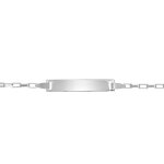 Orfva gourmette bb plaque rectangle brillante argent massif