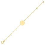 Orf�va gourmette b�b� plaque ronde (or jaune)