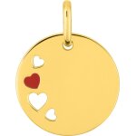 Orf�va m�daille 4 coeurs(plaqu� or)