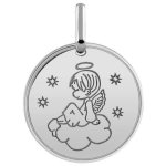 Orfva mdaille ange dans les cieux (or blanc)