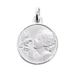 Orfva mdaille ange  la colombe 16mm or blanc 9k