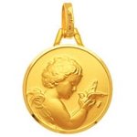 Orfva mdaille ange et colombe 18mm