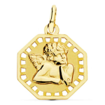 Orfva mdaille ange contour carrel or jaune 9k